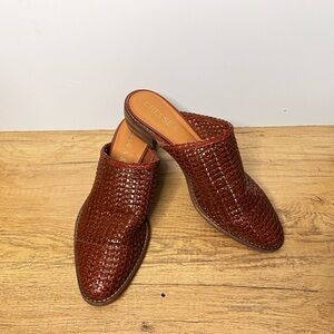 Chelsea & Violet Woven Brown Mule Clogs